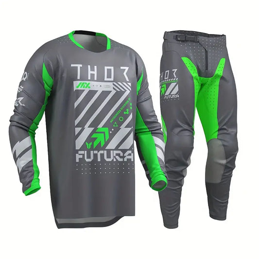 THOR MX S26 LAUNCHMODE FUTURA CHARCOAL GREEN | MX JERSEY SET (PRE ORDERS)