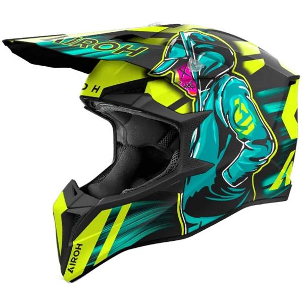 AIROH WRAAP CYBER YELLOW MATT HELMET