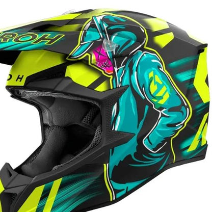 AIROH WRAAP CYBER YELLOW MATT HELMET
