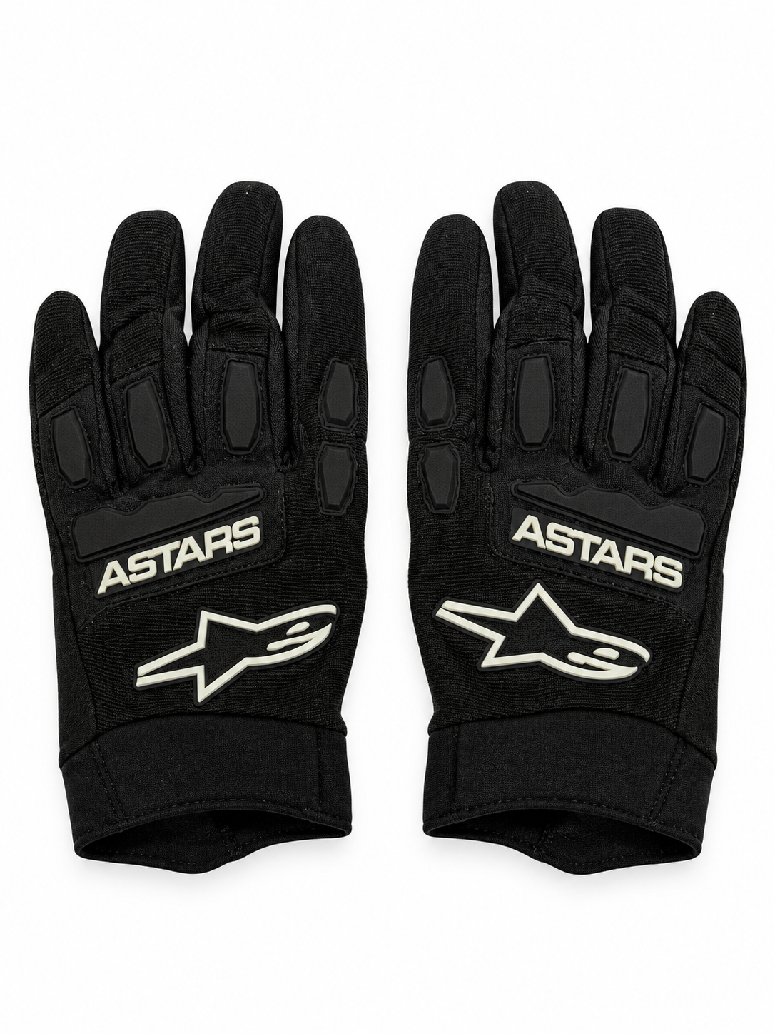 ASTARS WHITE LETTERING FULL BLACK | MX GLOVES