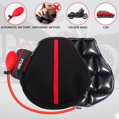 Air Comfy Seat Cushion for Medical, Offices, Home, Motorcycle and Car Lumbar Support - Sports Premium with Pump