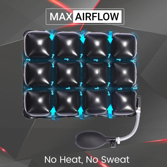 Air Comfy Seat Cushion for Medical, Offices, Home, Motorcycle and Car Lumbar Support - Pillion Premium with Pump