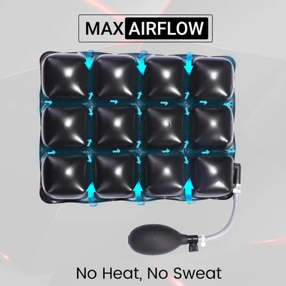 Air Comfy Seat Cushion for Medical, Offices, Home, Motorcycle and Car Lumbar Support - Pillion Premium with Pump