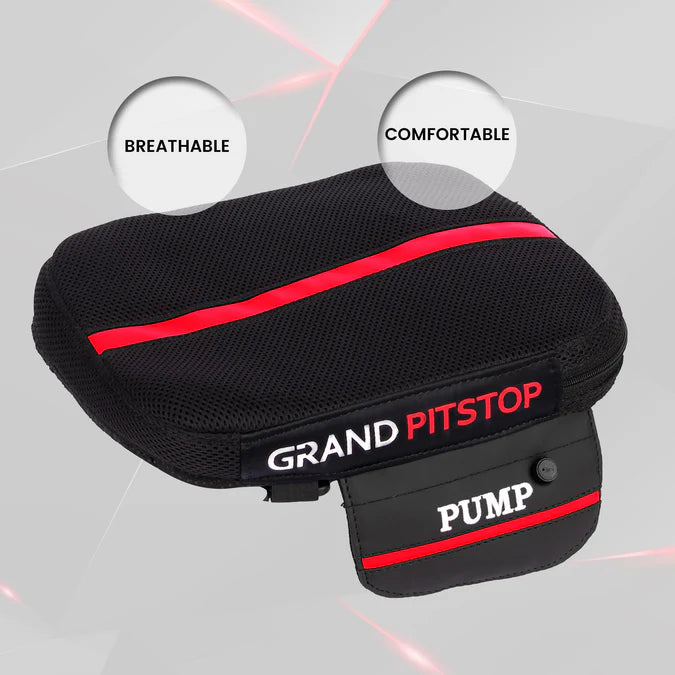 Air Comfy Seat Cushion for Medical, Offices, Home, Motorcycle and Car Lumbar Support - Pillion Premium with Pump
