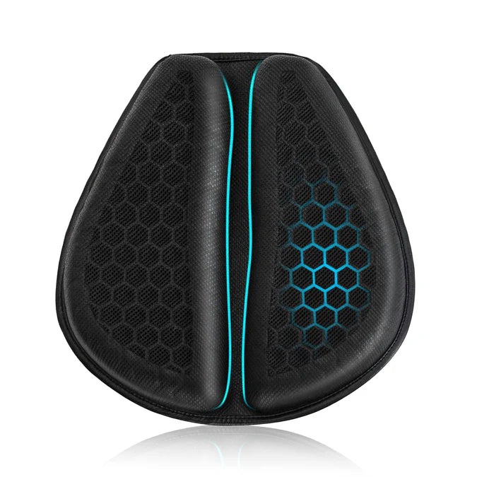 MOTORCYCLE HONEYCOMB GEL SEAT CUSHION FOR MEDICAL, OFFICES, HOME, MOTORCYCLE AND CAR LUMBAR SUPPORT - UNIVERSAL FIT & BREATHABLE DESIGN