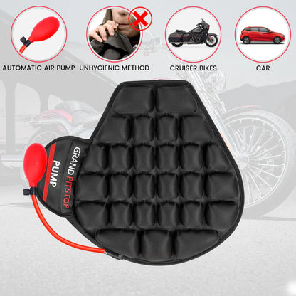 Air Comfy Seat Cushion for Medical, Offices, Home, Motorcycle and Car Lumbar Support - Sports Premium with Pump