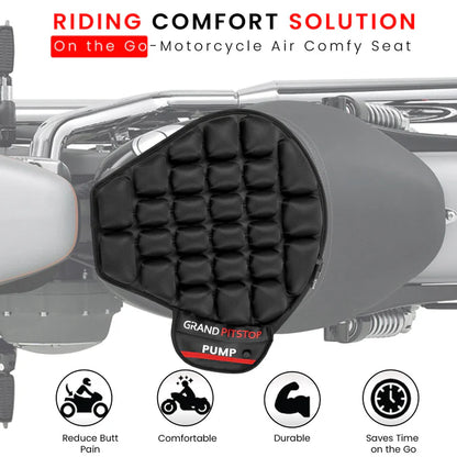 Air Comfy Seat Cushion for Medical, Offices, Home, Motorcycle and Car Lumbar Support - Sports Premium with Pump