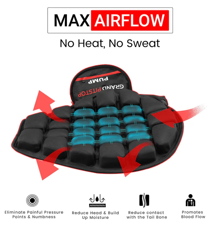 Air Bubble Airseat for Medical, Offices, Home, Motorcycle and Car Lumbar Support - Cruiser