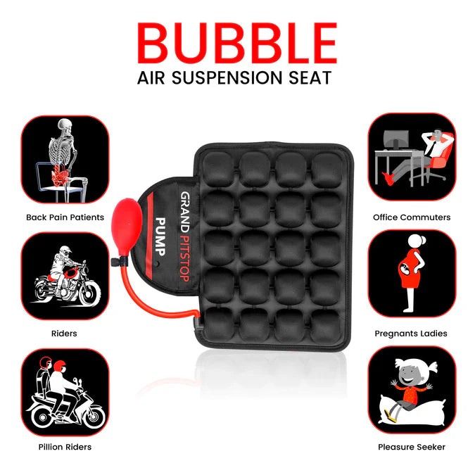 Air Bubble Airseat for Medical, Offices, Home, Motorcycle and Car Lumbar Support - Pillion with Pump