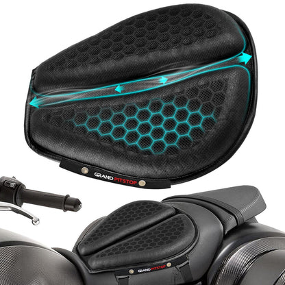 MOTORCYCLE HONEYCOMB GEL SEAT CUSHION FOR MEDICAL, OFFICES, HOME, MOTORCYCLE AND CAR LUMBAR SUPPORT - UNIVERSAL FIT & BREATHABLE DESIGN