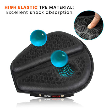 MOTORCYCLE HONEYCOMB GEL SEAT CUSHION FOR MEDICAL, OFFICES, HOME, MOTORCYCLE AND CAR LUMBAR SUPPORT - UNIVERSAL FIT & BREATHABLE DESIGN