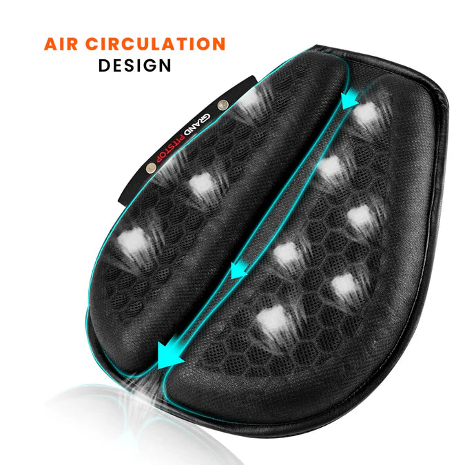 MOTORCYCLE HONEYCOMB GEL SEAT CUSHION FOR MEDICAL, OFFICES, HOME, MOTORCYCLE AND CAR LUMBAR SUPPORT - UNIVERSAL FIT & BREATHABLE DESIGN