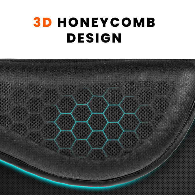 MOTORCYCLE HONEYCOMB GEL SEAT CUSHION FOR MEDICAL, OFFICES, HOME, MOTORCYCLE AND CAR LUMBAR SUPPORT - UNIVERSAL FIT & BREATHABLE DESIGN
