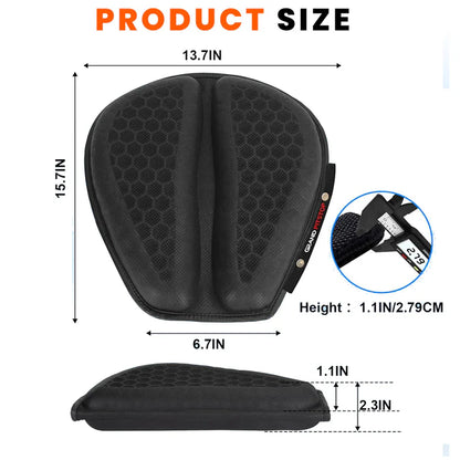 MOTORCYCLE HONEYCOMB GEL SEAT CUSHION FOR MEDICAL, OFFICES, HOME, MOTORCYCLE AND CAR LUMBAR SUPPORT - UNIVERSAL FIT & BREATHABLE DESIGN