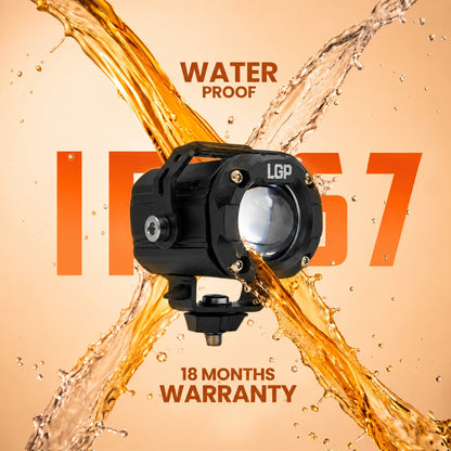 LGP DK150S 70W LED SPOTLIGHT FOR MOTORCYCLES – 7200 LUMENS AUXILIARY DRIVING LIGHT, IP68 WATERPROOF
