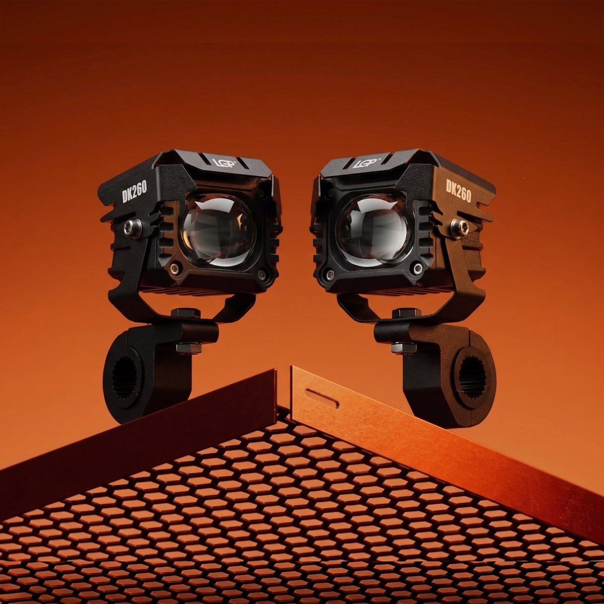 LGP DK260 LED FOG LAMP FOR BIKE (PAIR)  WIRING HARNESS & WIRED SWITCH INCLUDED  HIGH POWER, UNIVERSAL MOTO