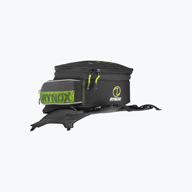 RYNOX NAVIGATOR TANK BAG 15L BLACK HI-VIZ GREEN