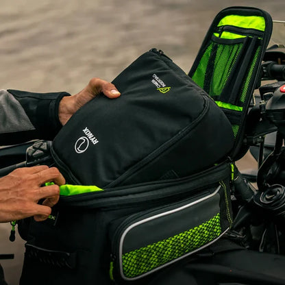 RYNOX NAVIGATOR TANK BAG 15L BLACK HI-VIZ GREEN