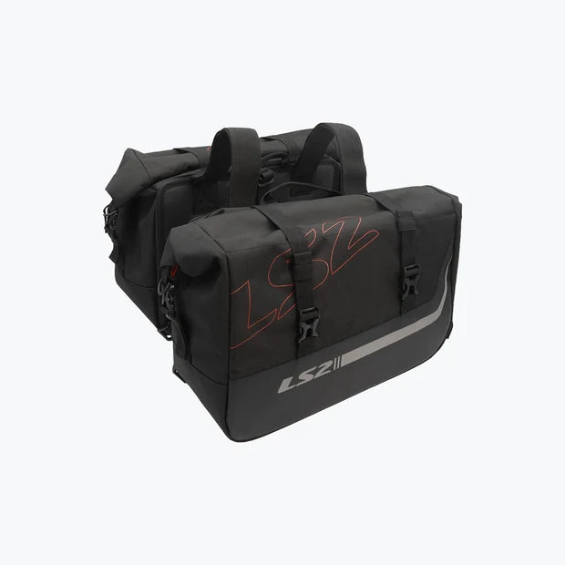 LS2 SADDLE BAG WATERPROOF 20L + 20L MOTORCYCLE SADDLEBAGS