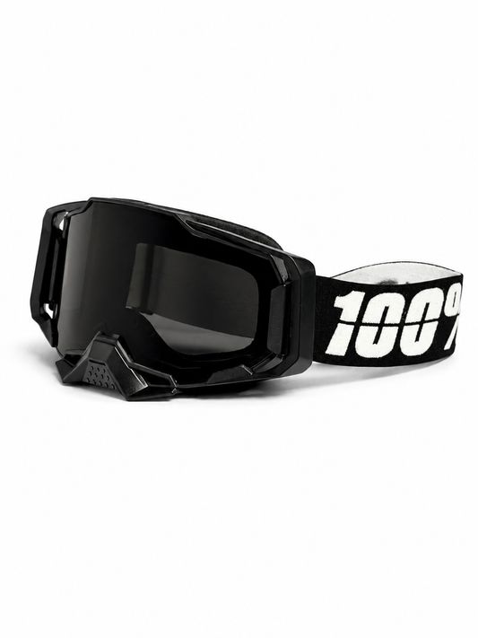 100% ARMEGA BLACK GOGGLES  ( BLACK LENS) | MX GOGGLES