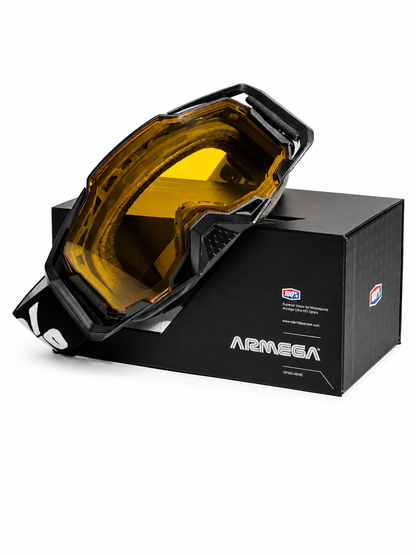 100% ARMEGA BLACK GOGGLE ( BROWN LENS ) | MX GOGGLES