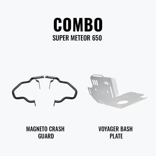 LEGUNDARY SUPER METEOR 650 COMBO MAGNETO CRASH GUARD & VOYAGER BASH PLATE