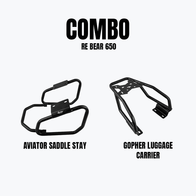 LEGUNDARY RE BEAR 650 AVIATOR SADDLE STAY & GOPHER CARRIER COMBO