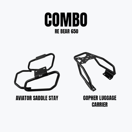 LEGUNDARY RE BEAR 650 AVIATOR SADDLE STAY & GOPHER CARRIER COMBO