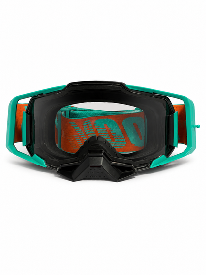 100% ARMEGA CYAN GOGGLE (CLEAR LENS ) | MX GOGGLES