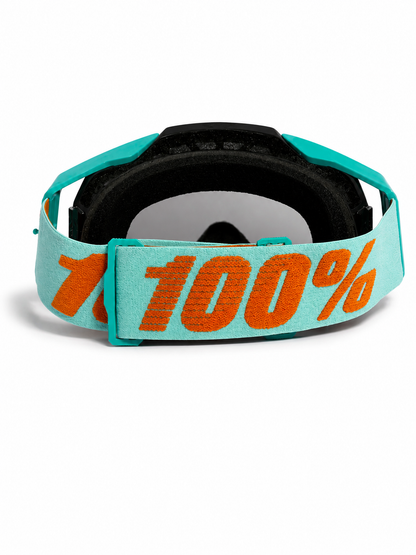 100% ARMEGA CYAN GOGGLE (CLEAR LENS ) | MX GOGGLES