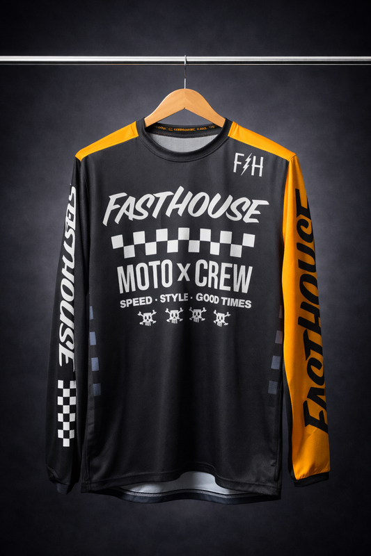 FASTHOUSE BLACK/YELLOW MOTO CREW | MX JERSEY