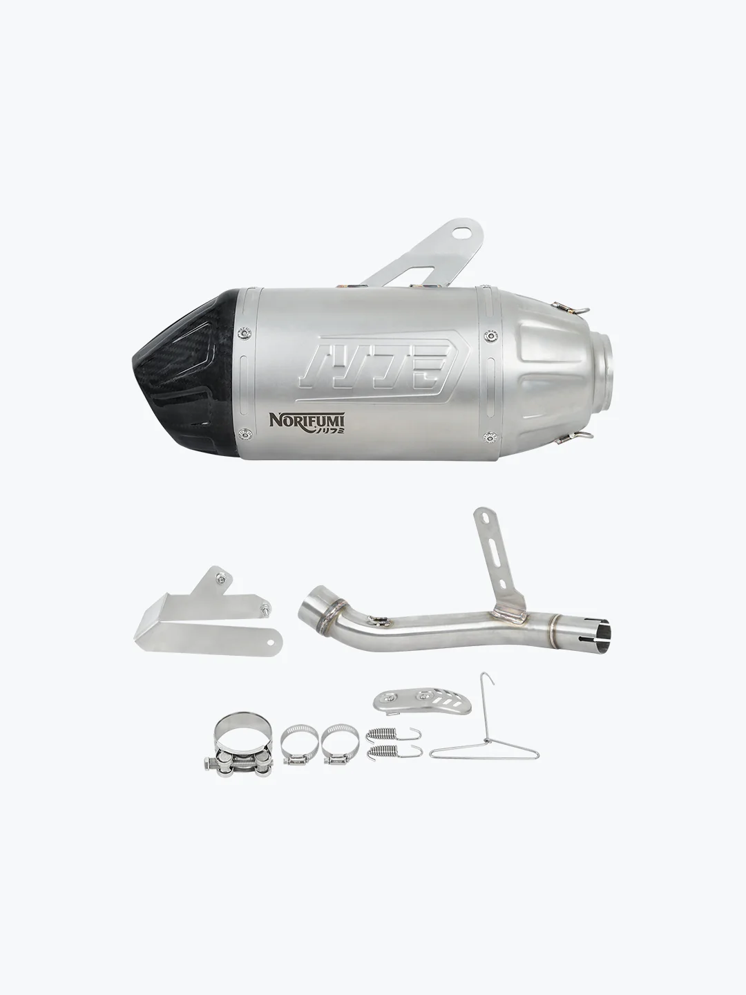 NORIFUMI SLIPON WOOPS STAINLESS STEEL CARBON HIMALAYAN 450 SHORT | EXHAUST