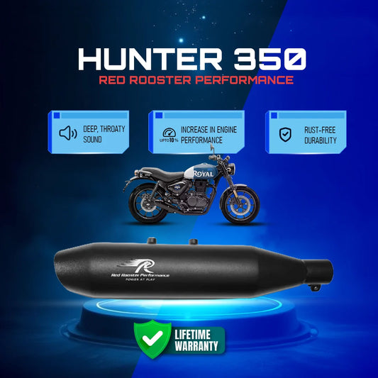 RED ROOSTER PERFORMANCE HUNTER 350 MATTE BLACK RUMBLER MAX EXGAUST