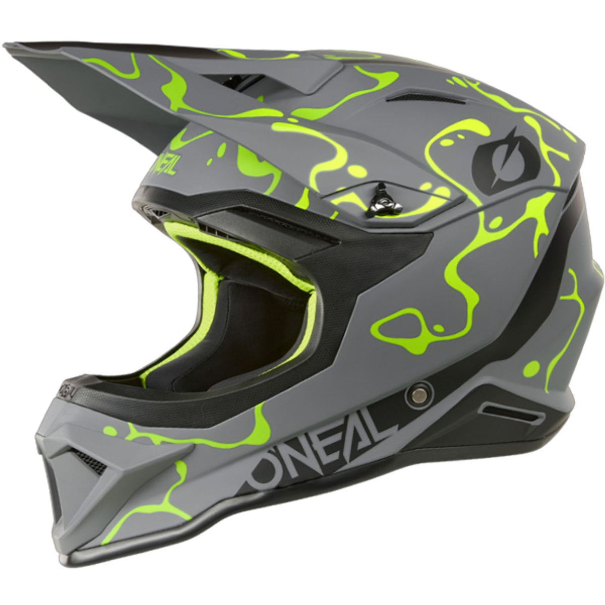 ONEAL 1 SERIES V26 SPLASH GREY NEON YELLOW MOTOCROSS HELMET