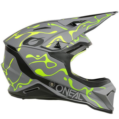 ONEAL 1 SERIES V26 SPLASH GREY NEON YELLOW MOTOCROSS HELMET