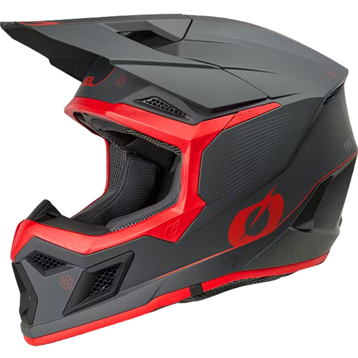 ONEAL 3 SERIES V27 E-STROKE GREY RED MOTOCROSS HELMET
