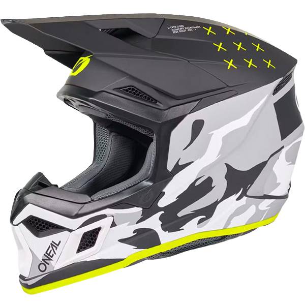 ONEAL 3 SERIES V27 HEAT BLACK GREY MOTOCROSS HELMET