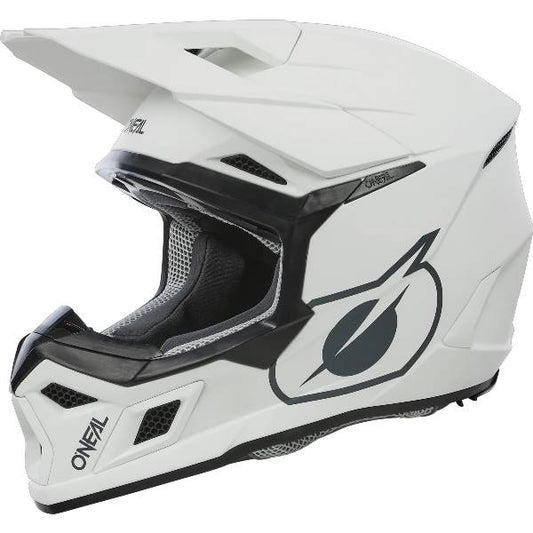 ONEAL 3 SERIES V25 SOLID WHITE MOTOCROSS HELMET