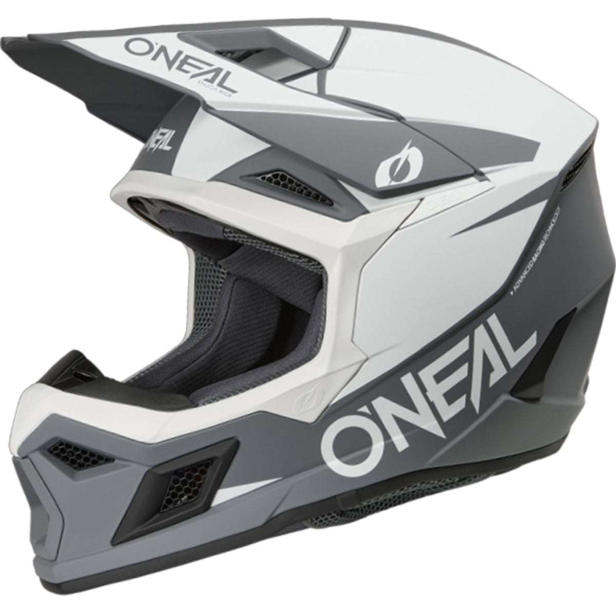 ONEAL 3 SERIES V26 SOLID WHITE BLACK MOTOCROSS HELMET