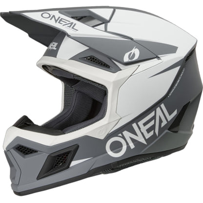 ONEAL 3 SERIES V26 SOLID WHITE BLACK MOTOCROSS HELMET