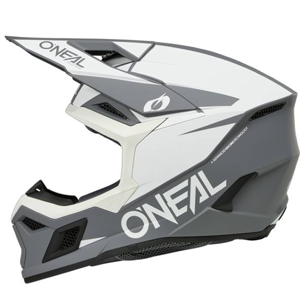ONEAL 3 SERIES V26 SOLID WHITE BLACK MOTOCROSS HELMET