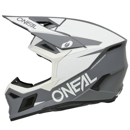 ONEAL 3 SERIES V26 SOLID WHITE BLACK MOTOCROSS HELMET
