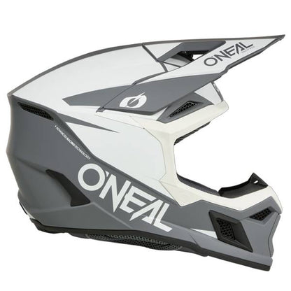 ONEAL 3 SERIES V26 SOLID WHITE BLACK MOTOCROSS HELMET
