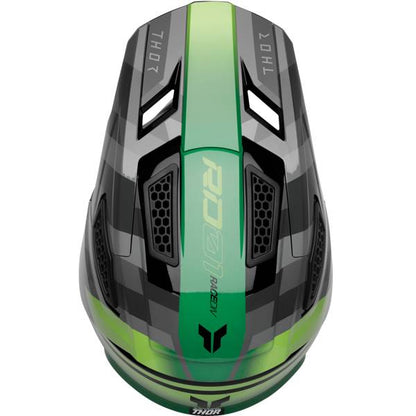 THOR FLEET CAMBER GLOSS BLACK GREEN HELMET