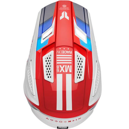 THOR FLEET DEFY GLOSS WHITE RED BLUE HELMET