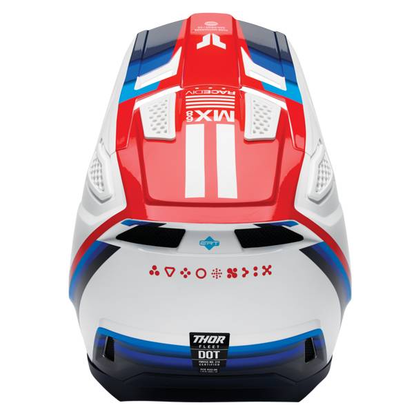 THOR FLEET DEFY GLOSS WHITE RED BLUE HELMET