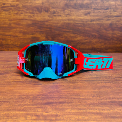 LEATT VELOCITY 6.5 AQUA BLUE-RED (BLUE LENS) | MX GOGGLES