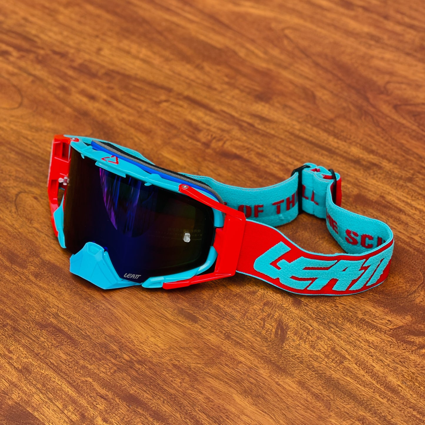 LEATT VELOCITY 6.5 AQUA BLUE-RED (BLUE LENS) | MX GOGGLES