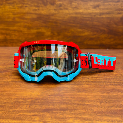 LEATT VELOCITY 4.5 RED-BLUE (PLAIN LENS) | MX GOGGLES