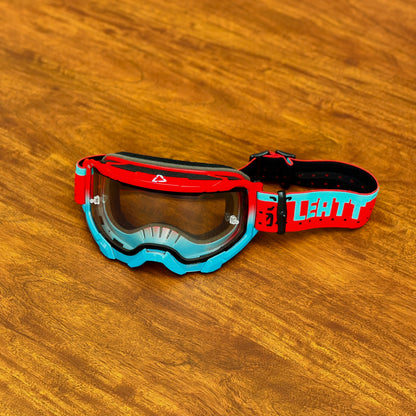 LEATT VELOCITY 4.5 RED-BLUE (PLAIN LENS) | MX GOGGLES